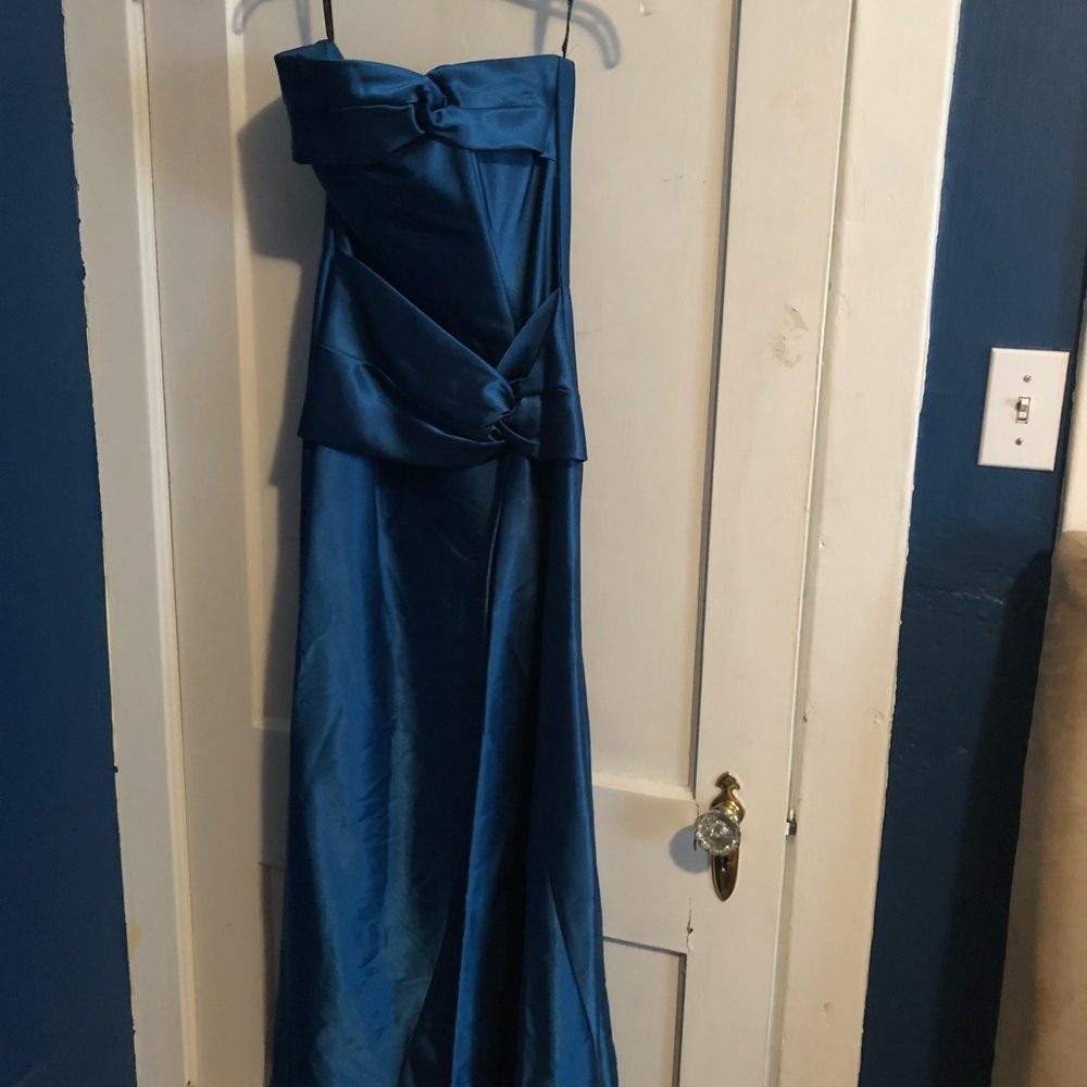 Blue evening gown